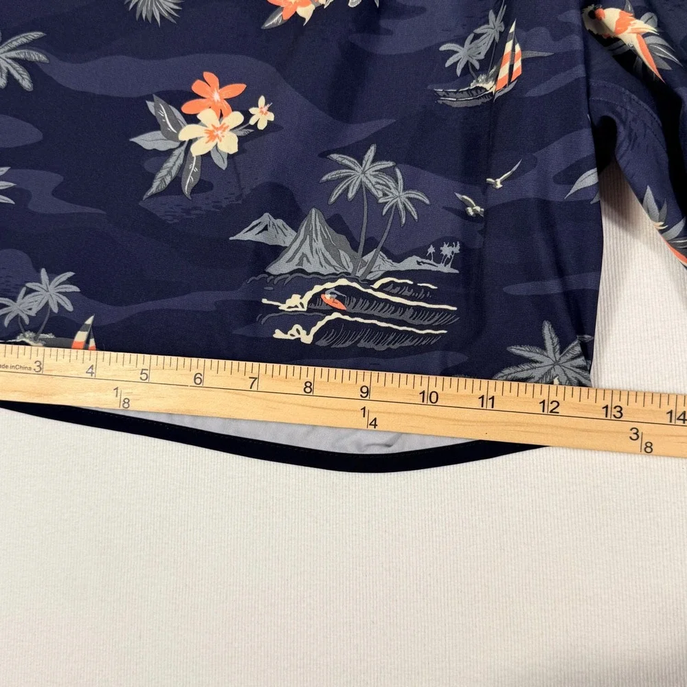 Quiksilver Board Shorts 40 Navy Blue Highline Surfsilk Tropical Island Camo